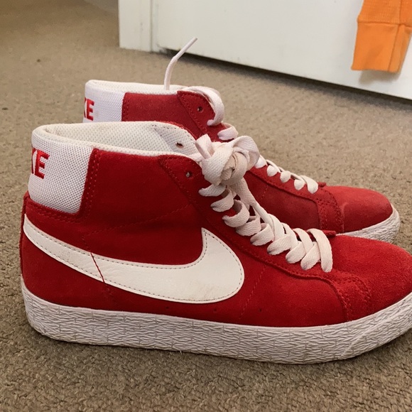 Rare Nike Hightop Blazers Red and White Vintage - Picture 3 of 3